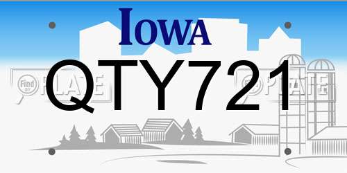 QTY721 Iowa License Plate