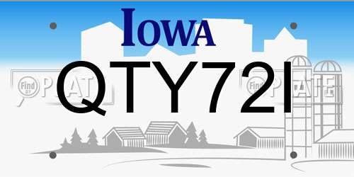 QTY72I Iowa License Plate