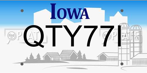 QTY77I Iowa License Plate