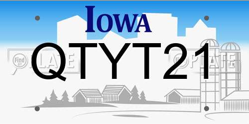 QTYT21 Iowa License Plate