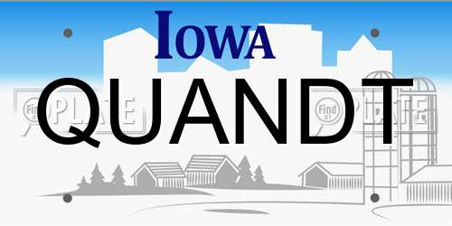 QUANDT Iowa License Plate