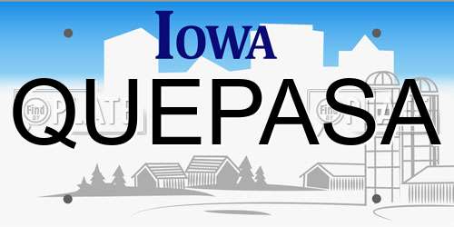 QUEPASA Iowa License Plate