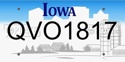 QVO1817 Iowa License Plate