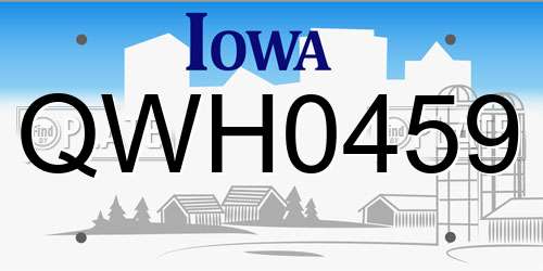 QWH0459 Iowa License Plate