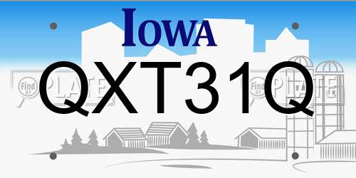 QXT31Q Iowa License Plate