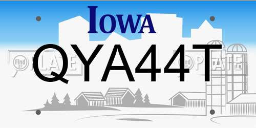 QYA44T Iowa License Plate