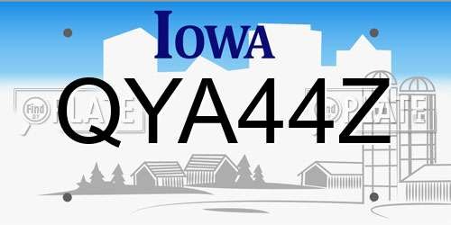 QYA44Z Iowa License Plate