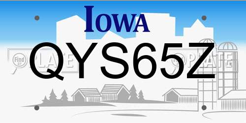 QYS65Z Iowa License Plate