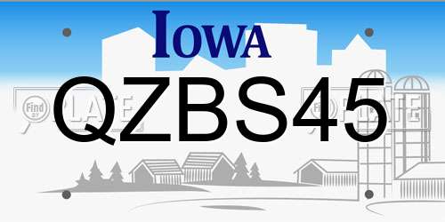QZBS45 Iowa License Plate