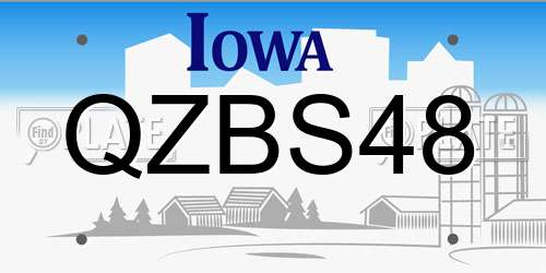 QZBS48 Iowa License Plate