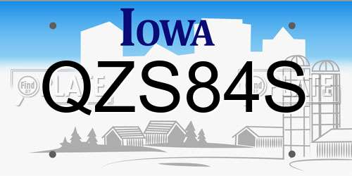 QZS84S Iowa License Plate