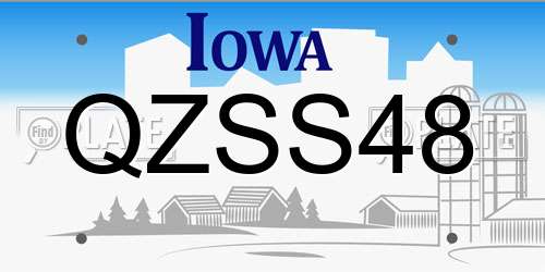 QZSS48 Iowa License Plate