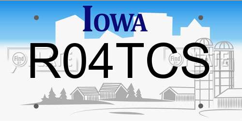 R04TCS Iowa License Plate