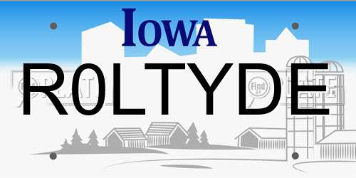 R0LTYDE Iowa License Plate
