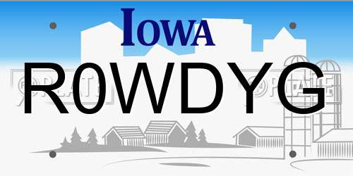 R0WDYG Iowa License Plate