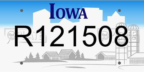 R121508 Iowa License Plate
