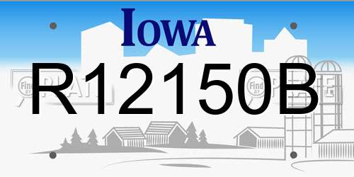 R12150B Iowa License Plate