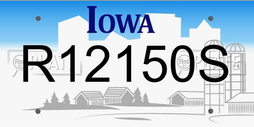 R12150S Iowa License Plate