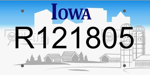 R121805 Iowa License Plate