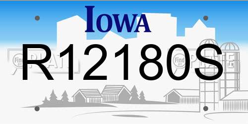 R12180S Iowa License Plate