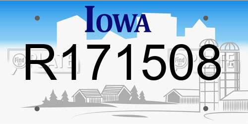R171508 Iowa License Plate