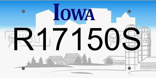 R17150S Iowa License Plate