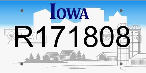 R171808 Iowa License Plate
