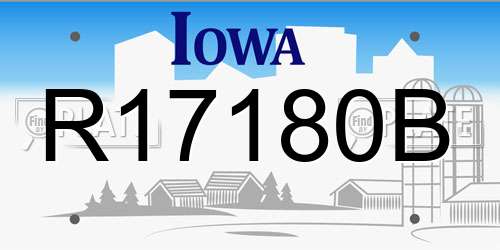 R17180B Iowa License Plate