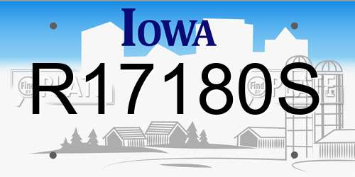 R17180S Iowa License Plate