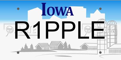 R1PPLE Iowa License Plate