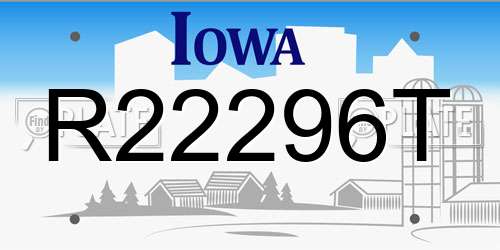 R22296T Iowa License Plate