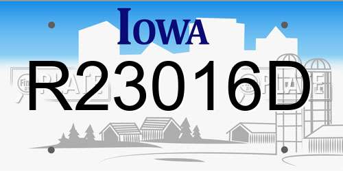 R23016D Iowa License Plate