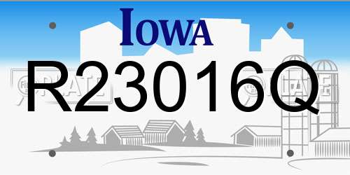 R23016Q Iowa License Plate