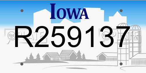 R259137 Iowa License Plate