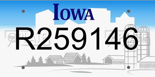 R259146 Iowa License Plate