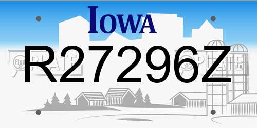R27296Z Iowa License Plate