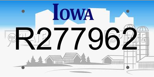 R277962 Iowa License Plate
