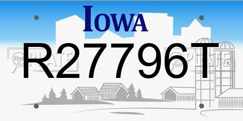 R27796T Iowa License Plate