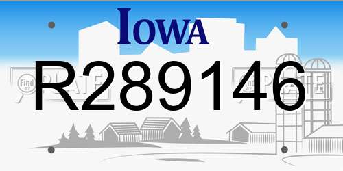 R289146 Iowa License Plate