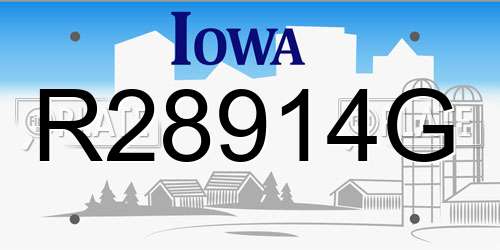 R28914G Iowa License Plate