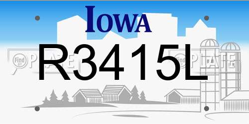 R3415L Iowa License Plate