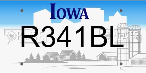 R341BL Iowa License Plate