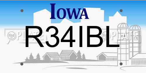 R34IBL Iowa License Plate
