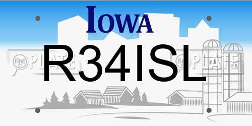 R34ISL Iowa License Plate