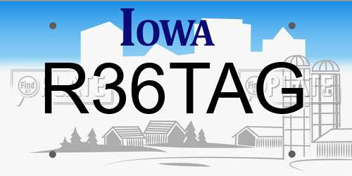 R36TAG Iowa License Plate