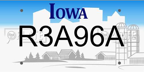 R3A96A Iowa License Plate