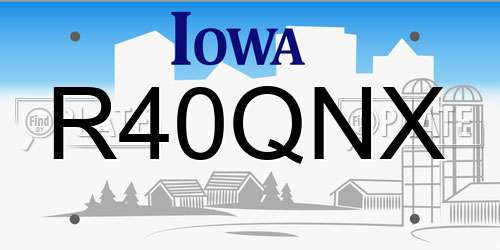 R40QNX Iowa License Plate