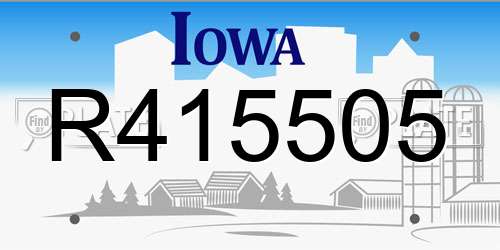 R415505 Iowa License Plate