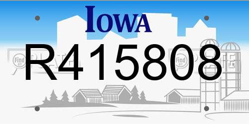 R415808 Iowa License Plate