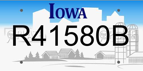 R41580B Iowa License Plate